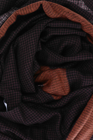 Houndstooth Motif Lambswool Scarf