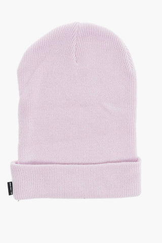 Solid Color Wool Blend Beanie with Contrasting Detail