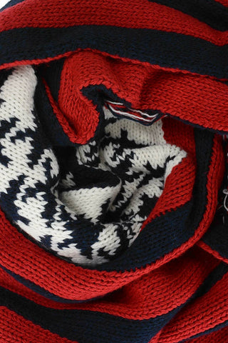 Striped Wool Scarf with Fringes