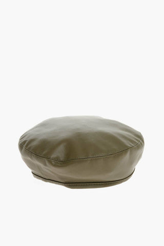 Solid Color Faux Leather FREIDA Beret