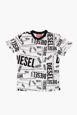 RED TAG Two-Tone All-Over Logo TLOPE Crew-Neck T-shirt