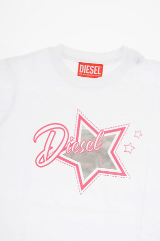 RED TAG T-Shirt Girocollo TSTAR in Tinta Unita con Stampa sul Fronte
