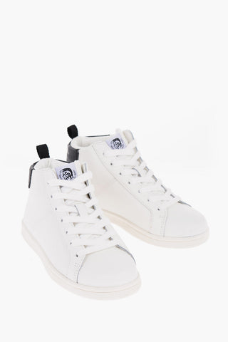 Leather Sneakers with Contrasting Detail