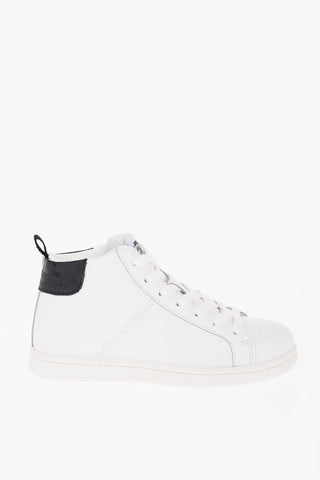 Leather Sneakers with Contrasting Detail