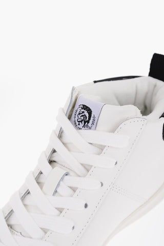 Leather Sneakers with Contrasting Detail