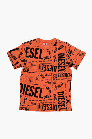 RED TAG Two-Tone All-Over Logo TLOPE Crew-Neck T-shirt