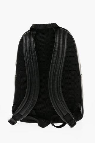 JEANS COUTURE Textured Faux Leather Backpack with Silver-Tone Logo