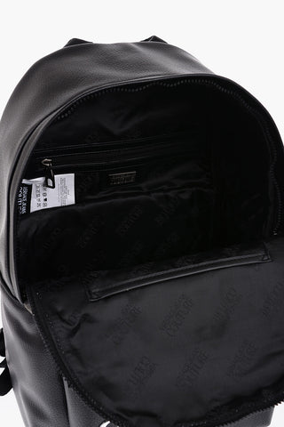 JEANS COUTURE Textured Faux Leather Backpack with Silver-Tone Logo