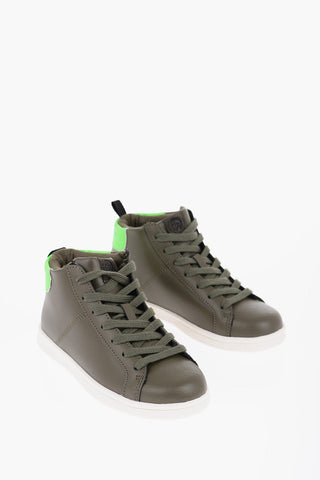 Leather Sneakers with Contrasting Detail