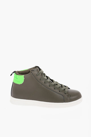 Leather Sneakers with Contrasting Detail