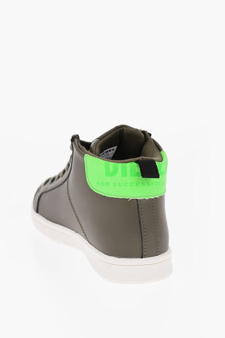 Leather Sneakers with Contrasting Detail