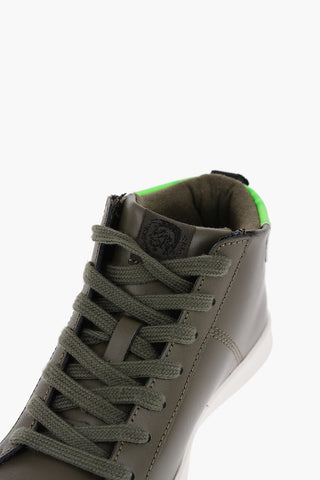 Leather Sneakers with Contrasting Detail