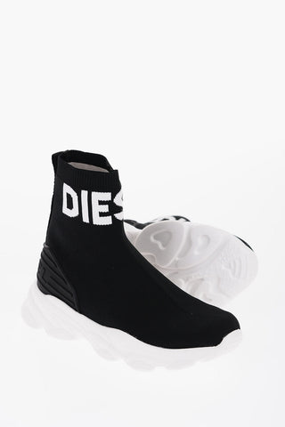 Fabric S-SERENDIPITY High-Top Sock Sneakers with Contrast Sole