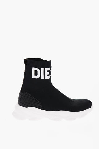Fabric S-SERENDIPITY High-Top Sock Sneakers with Contrast Sole