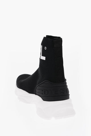 Fabric S-SERENDIPITY High-Top Sock Sneakers with Contrast Sole