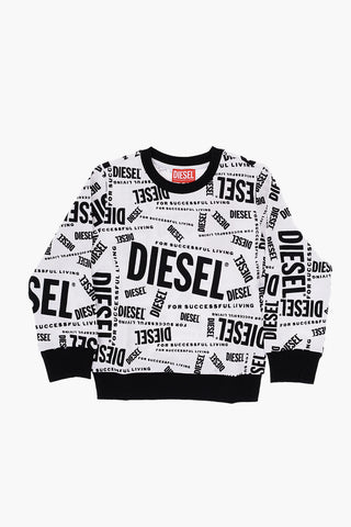 RED TAG Contrast All-Over Logo SLOPE Crew-Neck Sweatshirt