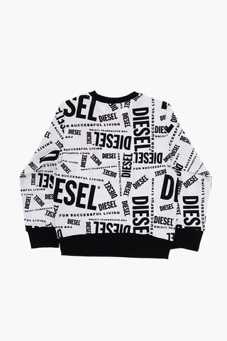 RED TAG Contrast All-Over Logo SLOPE Crew-Neck Sweatshirt