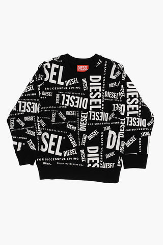 RED TAG Contrast All-Over Logo SLOPE Crew-Neck Sweatshirt