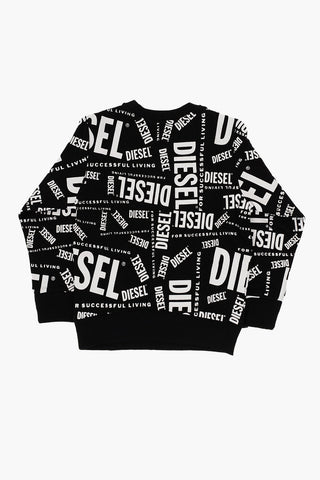 RED TAG Contrast All-Over Logo SLOPE Crew-Neck Sweatshirt