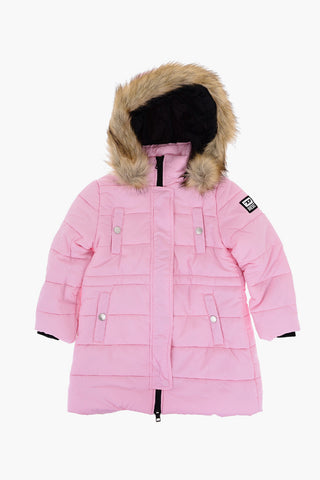 RED TAG Silver-Buttons JPARK Padded Jacket with Faux Fur