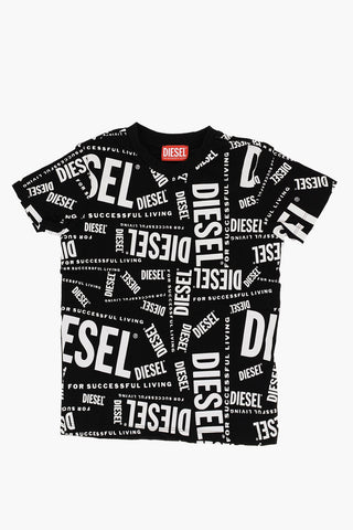 RED TAG All-Over Logo Printed TLOPE Crew-neck T-Shirt