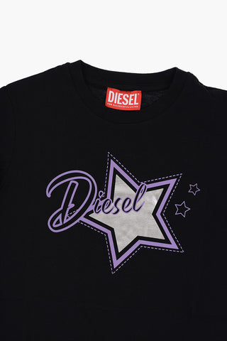 RED TAG T-shirt Girocollo TSTAR in Cotone con Stampa Argentata