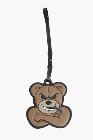 PALM ANGELS 8 Portachiavi in Pelle con Maxi Pendente a Forma di Teddy Bear