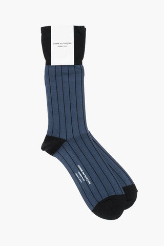 HOMME PLUS Striped Two-Tone Long Socks
