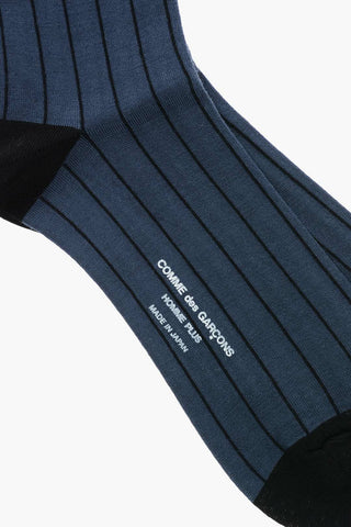 HOMME PLUS Striped Two-Tone Long Socks