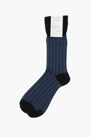 HOMME PLUS Striped Two-Tone Long Socks
