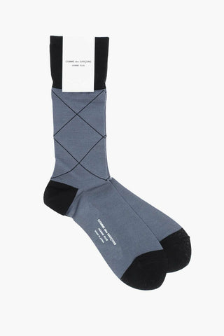 HOMME PLUS Calzini Lunghi Bicolore a Rombi