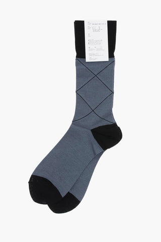 HOMME PLUS Calzini Lunghi Bicolore a Rombi