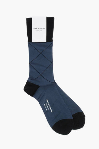 HOMME PLUS Calzini Lunghi Bicolore a Rombi