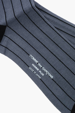 HOMME PLUS Striped Two-Tone Socks