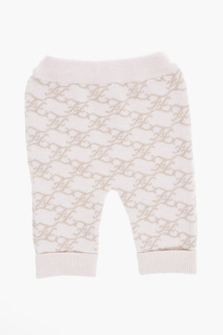 Pantaloni in Lana e Cashmere con Monogram All-Over