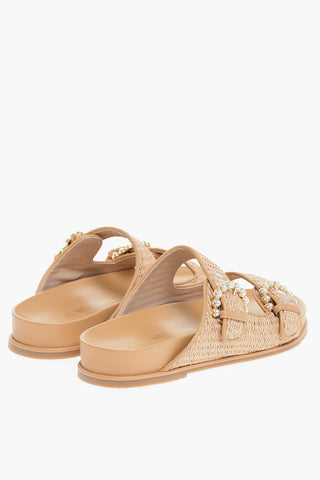Raffia PIPER Sandals with Double Beaded Buckle