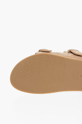 Raffia PIPER Sandals with Double Beaded Buckle