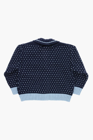 Cardigan in Cotone e Cashmere con Logo Ricamato