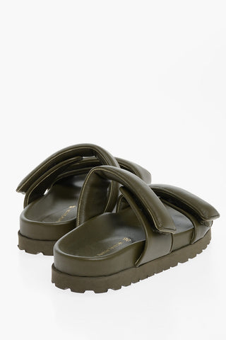 GIA COUTURE PERNILLE TEISBAEK Leather Sandals with Touch Strap Closure