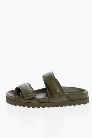 GIA COUTURE PERNILLE TEISBAEK Leather Sandals with Touch Strap Closure