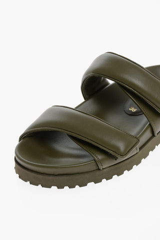 GIA COUTURE PERNILLE TEISBAEK Leather Sandals with Touch Strap Closure