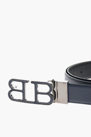 Leather Reversible BRITT Belt with Monogram Buckle 35mm