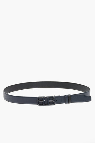Leather Reversible BRITT Belt with Monogram Buckle 35mm