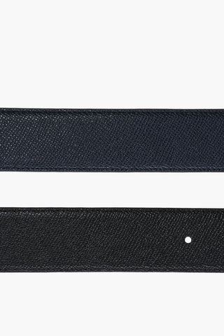 Leather Reversible BRITT Belt with Monogram Buckle 35mm