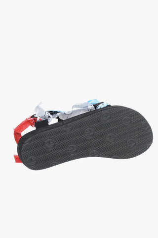Bandana Motif Sandals with Touch Strap Closure