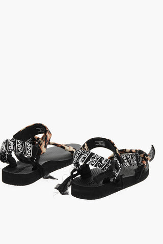 Double Patterned Sandals with Touch Strap Closure