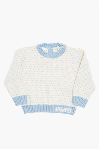 Two-Tone Crew-neck Sweater with Embroidered Logo