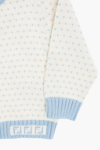 Two-Tone Crew-neck Sweater with Embroidered Logo