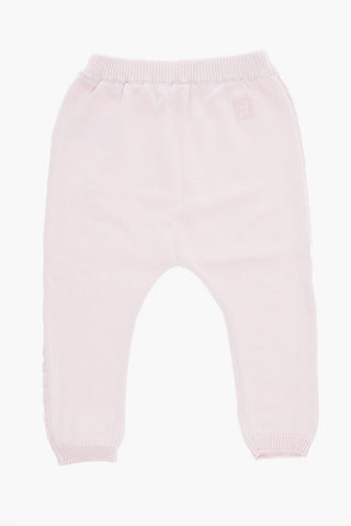 Cotton and Cashmere Pants with Elastic Waistband