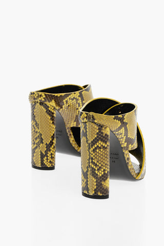 Mules HEELED in Pitone con Fasce Incrociate 12cm